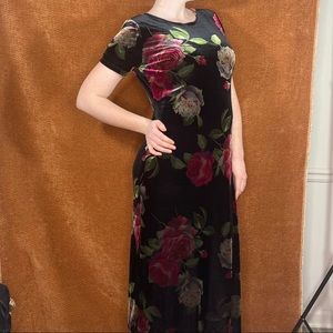 Vintage velvet maxi dress, size L